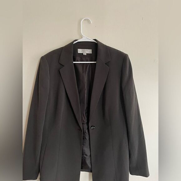 Tahari Arthur S. Levine Women Brown Blazer Shoulder Pads Lined Push Button - Picture 3 of 6